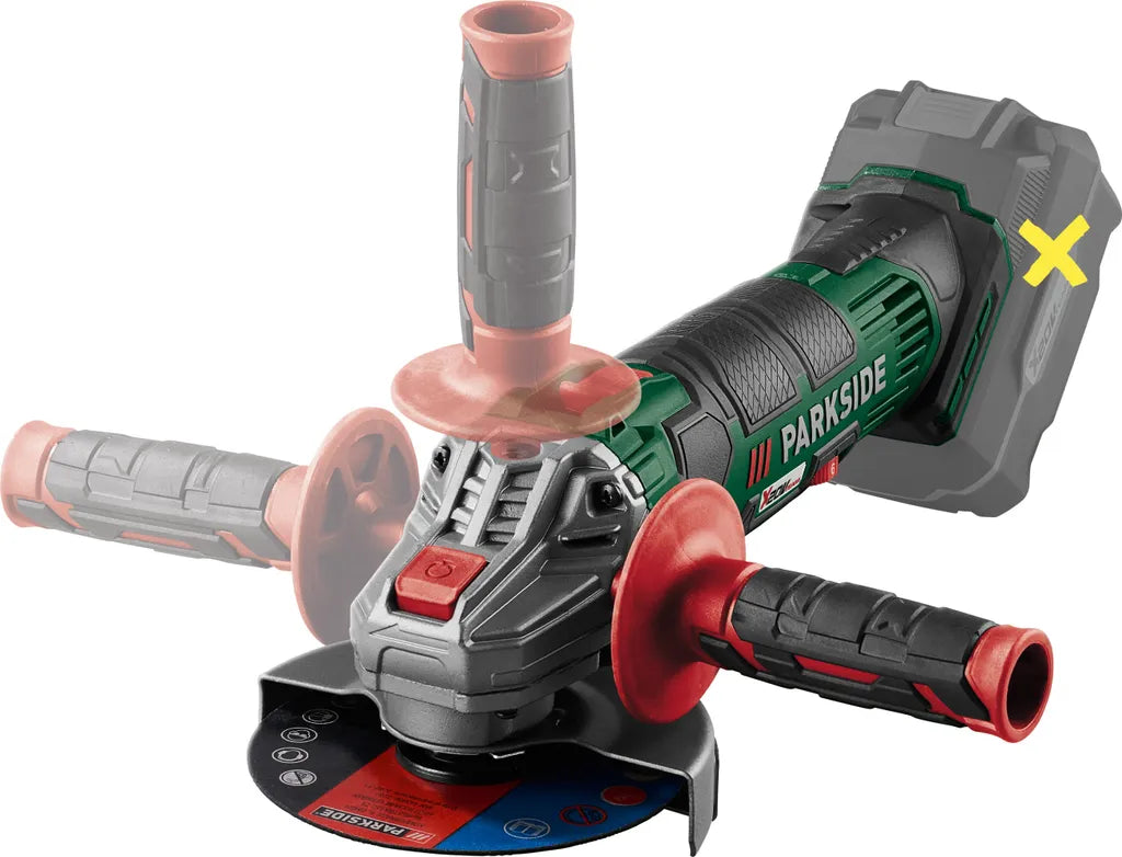 Γωνιακός τροχός μπαταρίας PARKSIDE® 20V PWSA 20-Li F4, χωρίς μπαταρία και φορτιστή