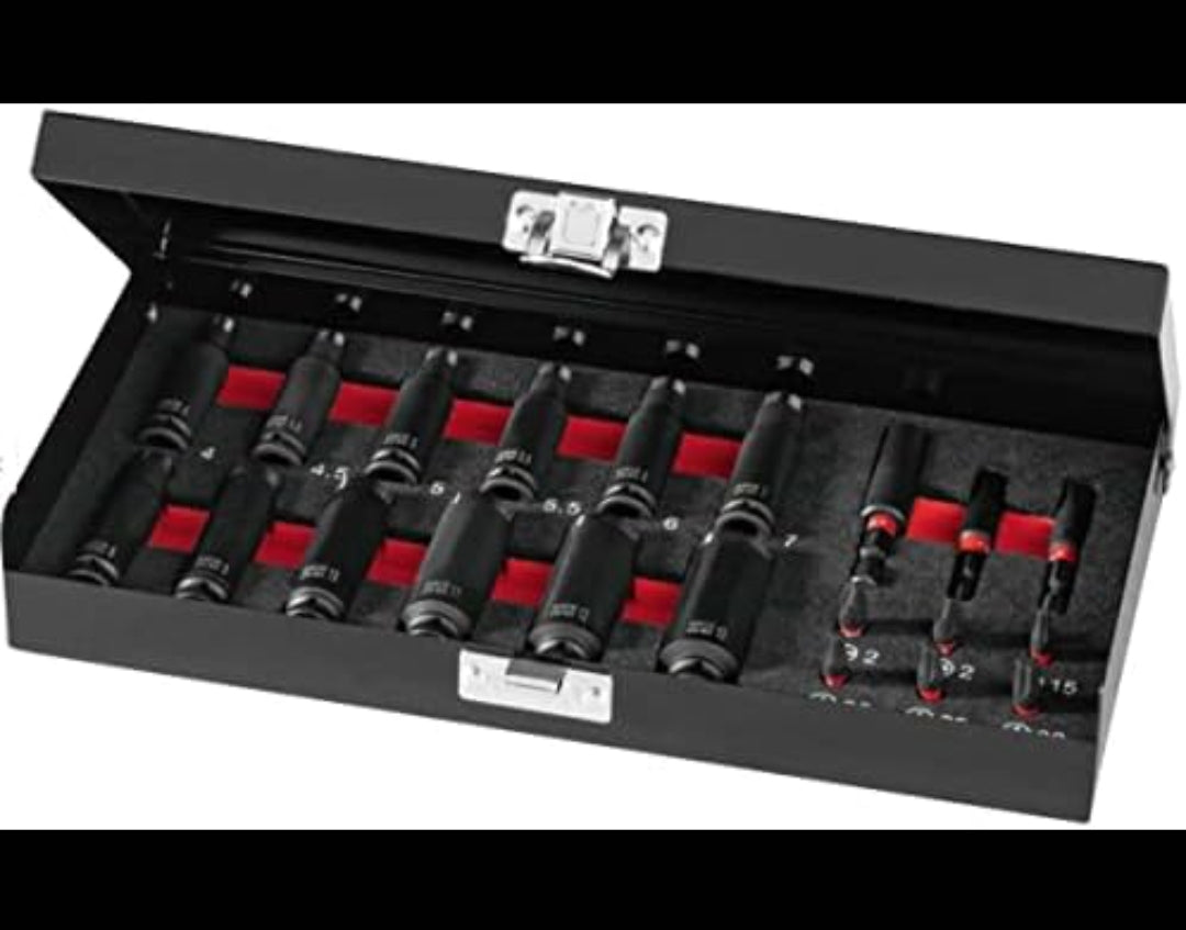 🛠 Σετ κρουστικά καρυδάκια και μύτες υποδοχής 1/4" PARKSIDE PERFORMANCE 1/4 ιντσών »PSS 21 A1«, 21 τεμάχια