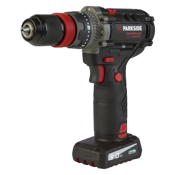 80NM!!! 🛠 Σετ δραπανοκατσάβιδο Μπαταρίας PARKSIDE PERFORMANCE® 12 V / 5 Ah "PPBSSA 12 BF24 A1", με μπαταρία και φορτιστή.