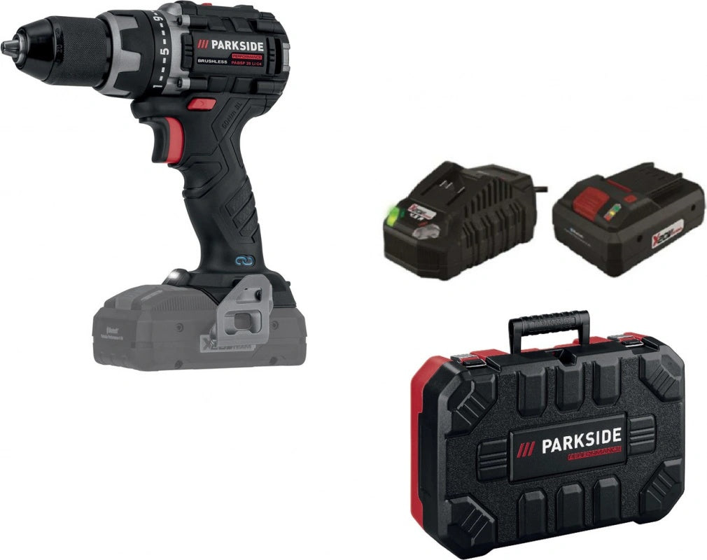 🛠 Δραπανοκατσάβιδο Μπαταρίας PARKSIDE PERFORMANCE® 20 V »PABSP 20 Li C4«, με μπαταρία και φορτιστή