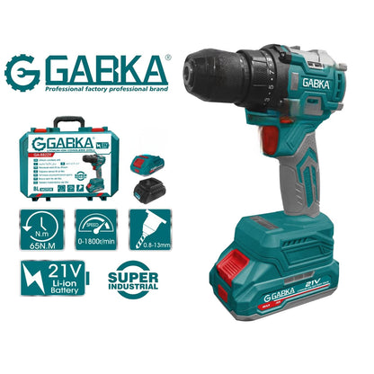 🔧 GABKA® Κρουστικό Δραπανοκατσάβιδο Μπαταρίας 21V GA88229A με 1 Μπαταρία & Φορτιστή