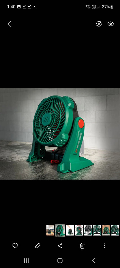 🛠 Ανεμιστήρας Επαναφορτιζόμενος PARKSIDE®️ 20 V "PVA 20-Li C2",  [ χωρίς μπαταρία και φορτιστή]