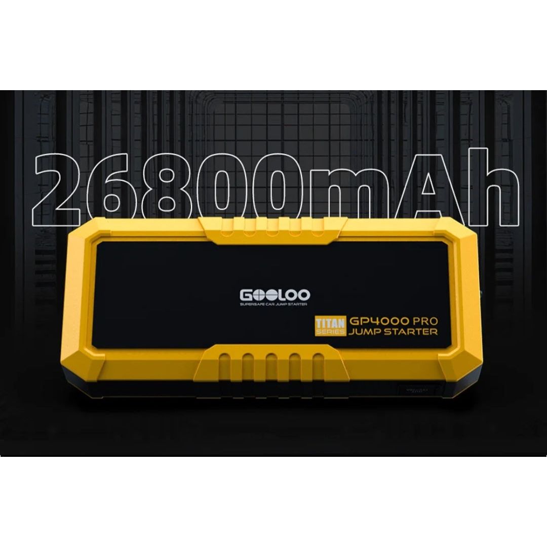 ⚡️Εκκινητής Μπαταρίας Οχημάτων 4000A / Jump Starter - PowerBank 26800mAh GOOLOO GP4000 - Carpouxtsis Glass