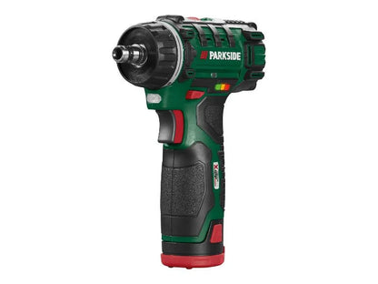 Σετ δραπανοκατσάβιδου Μπαταρίας PARKSIDE 12V »PBSA 12 E4«, με μπαταρία και φορτιστή