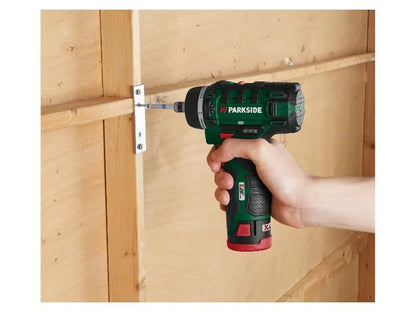 Σετ δραπανοκατσάβιδου Μπαταρίας PARKSIDE 12V »PBSA 12 E4«, με μπαταρία και φορτιστή