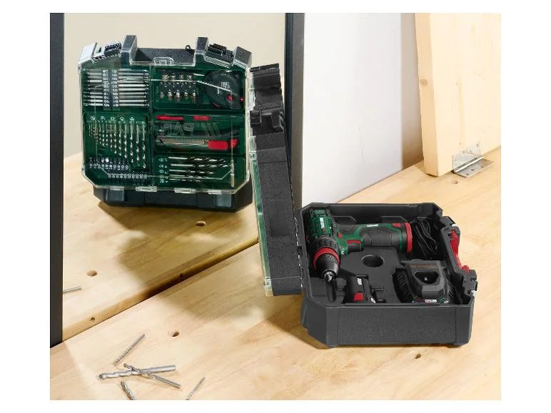 Σετ δραπανοκατσάβιδου Μπαταρίας PARKSIDE 12V »PBSA 12 E4«, με μπαταρία και φορτιστή